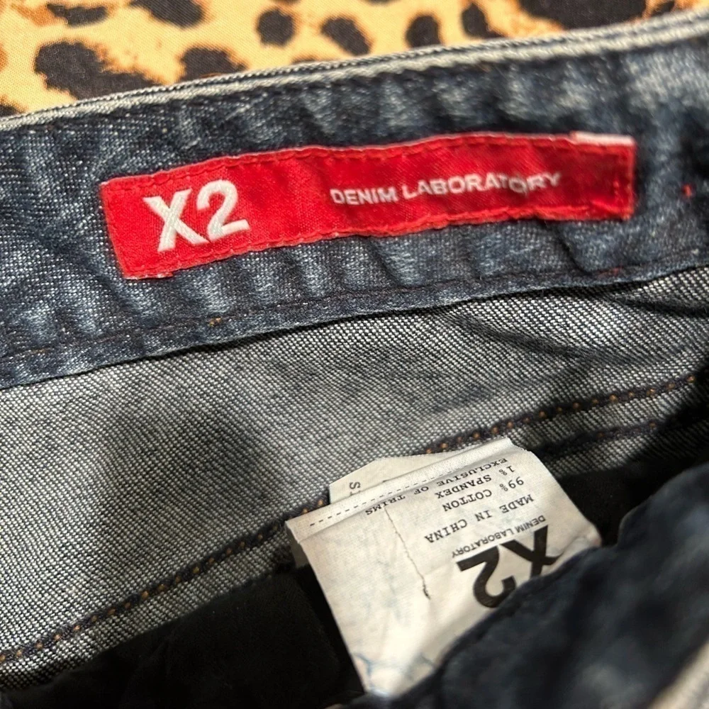 Express X2 Denim Laboratory Brown Beaded Waist Mini Skirt